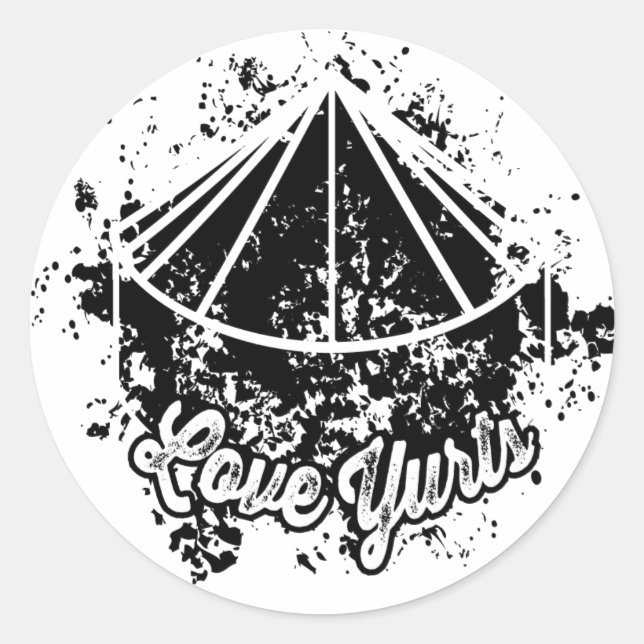 Adesivo Love Yurts | Vinheta preta (Frente)