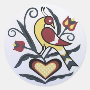 Adesivo Lovebird do Hex de Amish