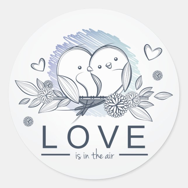 Adesivo Lovebird Love Está Em Air Blue Wed/ Business (Frente)