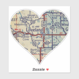 Adesivo Loveland Vintage Map Sticker