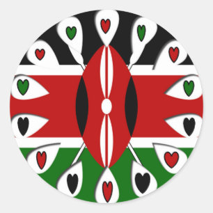 Adesivo Lovely Hearts Kenya: Flag Art Motif