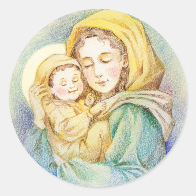 Adesivo Lovely Mary and Baby Jesus (Frente)