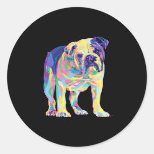 Adesivo Lover Oferece Bulldog Colorful English Bulldog Men