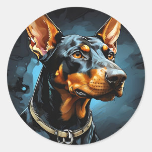 Adesivo Loyal Doberman Dog Portrait