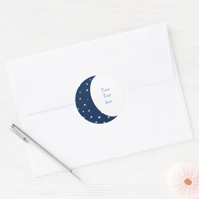 Adesivo Lua azul e estrelas personalizáveis (Envelope)