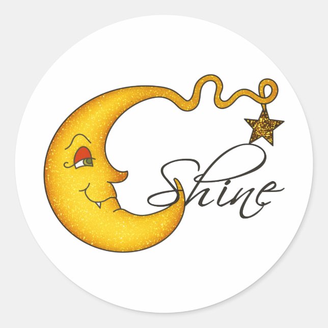 Adesivo Lua brilhante com estrela (Frente)