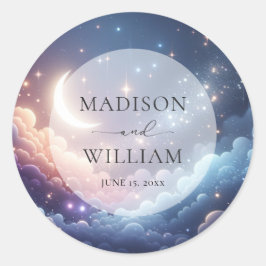 Adesivo Lua Celestial e Estrelas Casamento Personalizado