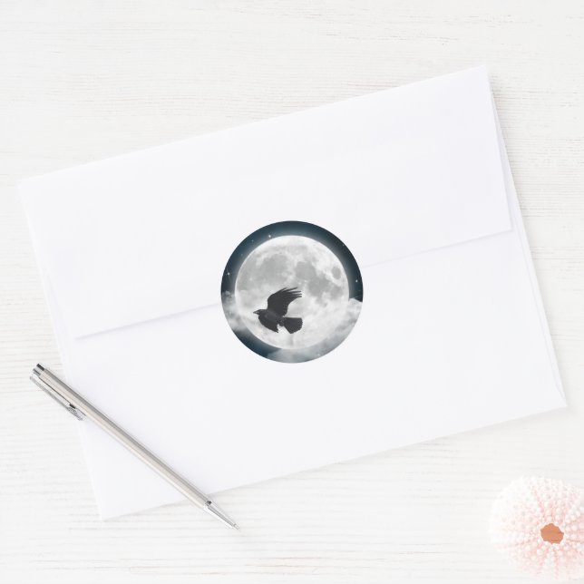 Adesivo Lua cheia no sul azul com Raven (Envelope)