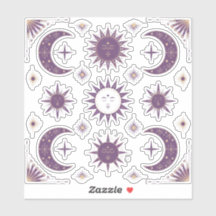 Lua de Boho Roxa e Dourada e manual celestial Sun