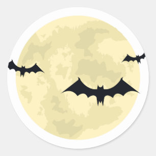 Adesivo Lua de Halloween e morcegos