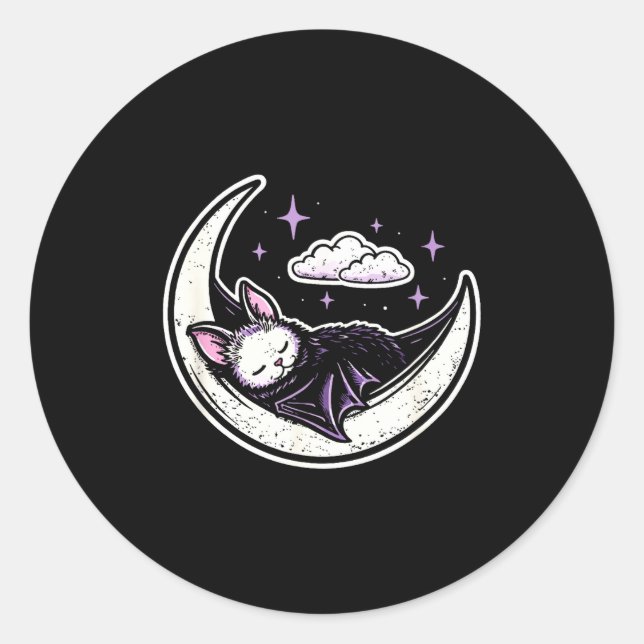 Adesivo Lua de morcego assustadora fofa kawaii gótico past (Frente)