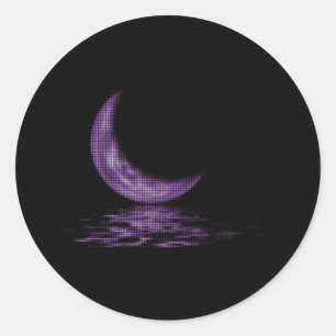 Adesivo Lua De Reflexão Crescente No Lago Purple