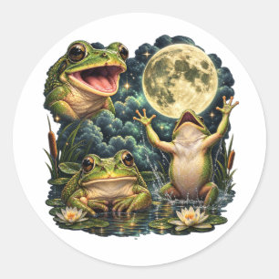 Adesivo Lua de Sapo Vintage Natureza Retro Anfíbio Naturez
