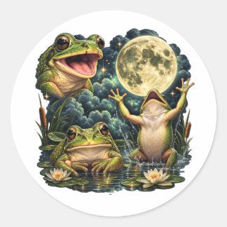 Adesivo Lua de Sapo Vintage Natureza Retro Anfíbio Naturez