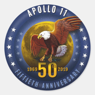Adesivo Lua Eagle de Starfield do aniversário de Apollo 1
