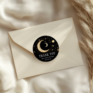 Adesivo Lua Elegante Dourada Preta Celestial Dourada Obrig