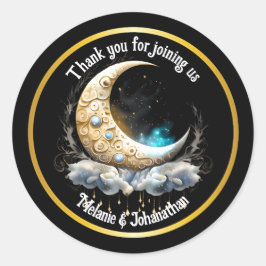 Adesivo Lua estrelada céu celeste chic elegante