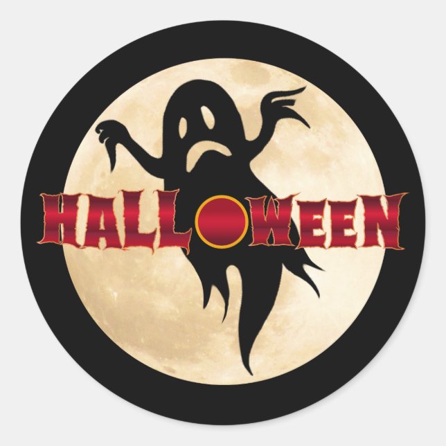Adesivo Lua Fantasma de Halloween (Frente)