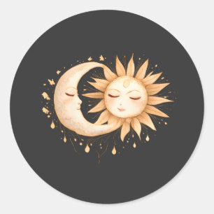 Adesivo Lua Mística e Sol Estilo Boho Celestial