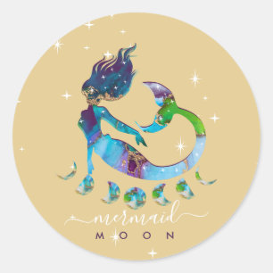 Adesivo Lua Sereia Amarela instrução zodiacal espiritual