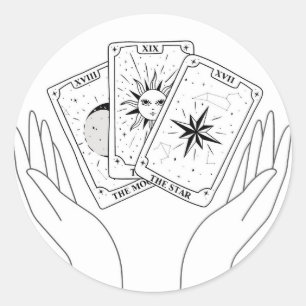 Adesivo Lua, Sun e Star Tarot Sticker