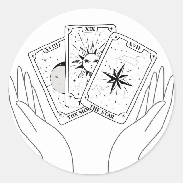 Adesivo Lua, Sun e Star Tarot Sticker (Frente)