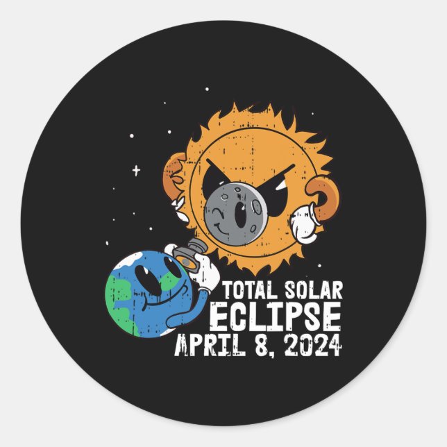 Adesivo Lua Sun Total Eclipse Solar Abril 8 2024 Totalidad (Frente)
