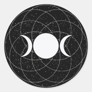 Adesivo Lua tripla da deusa no preto