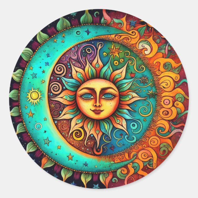 Adesivo Lua Whimsical e Sol (Frente)