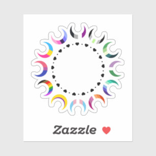 Adesivo Luas do Orgulho Crescente e Anel Cardíaco