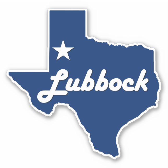 Adesivo Lubbock, Texas Lone Star State Map (Frente)