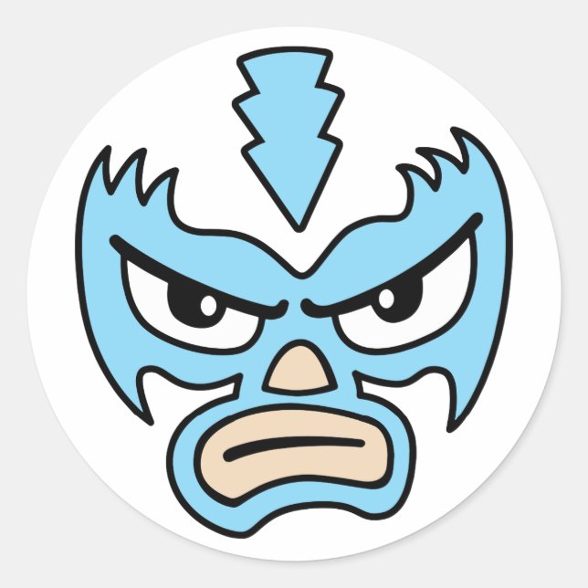Adesivo Luchador Adorava Máscara Azul Carona Rosto Memória (Frente)