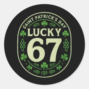 Adesivo Lucky 67 – Dia de São Patrício Emblema de Trevo Ce