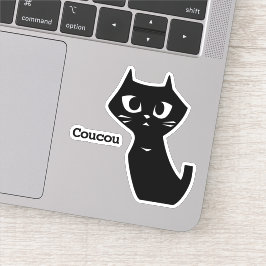 Adesivo Lucky Black Cat diz "Ei" em francês