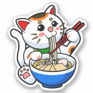 Adesivo Lucky Cat Ramen