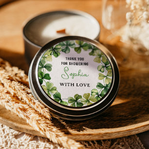 Adesivo Lucky Charm Chá de fraldas Shamrock Clover