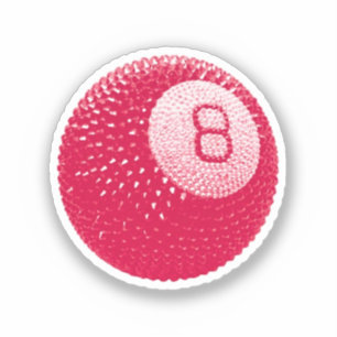 Adesivo Lucky Disco 8 Rosa, Bola de Disco Lucky, Arte Funk