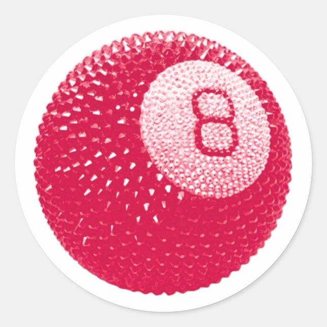 Adesivo Lucky Disco 8 Rosa, Lucky Disco Ball, Arte Funky (Frente)