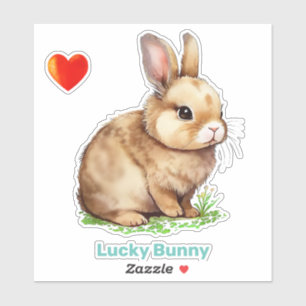 Adesivo Lucky Easter Bunny e Heart Sticker