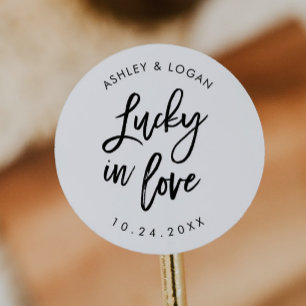 Adesivo Lucky In Love Favor Da Loteria De Casamento