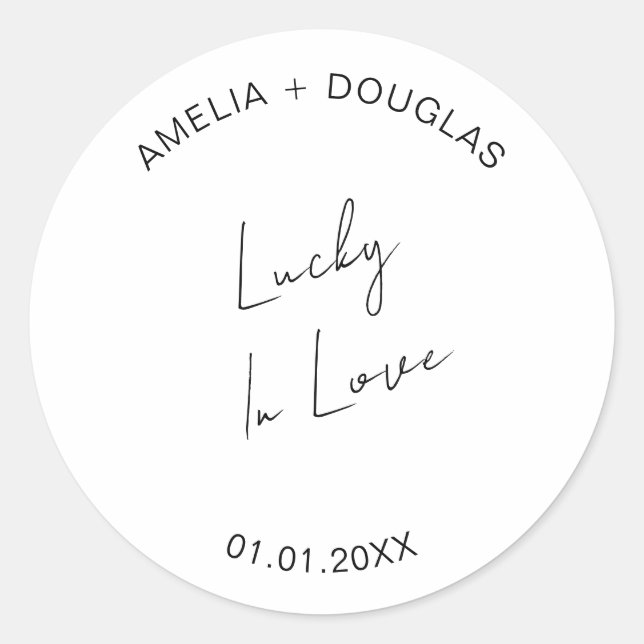 Adesivo Lucky In Love Lottery Favor Bag Gift (Frente)