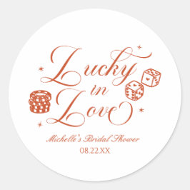 Adesivo Lucky In Love Playing Card Casino Bridal Shower
