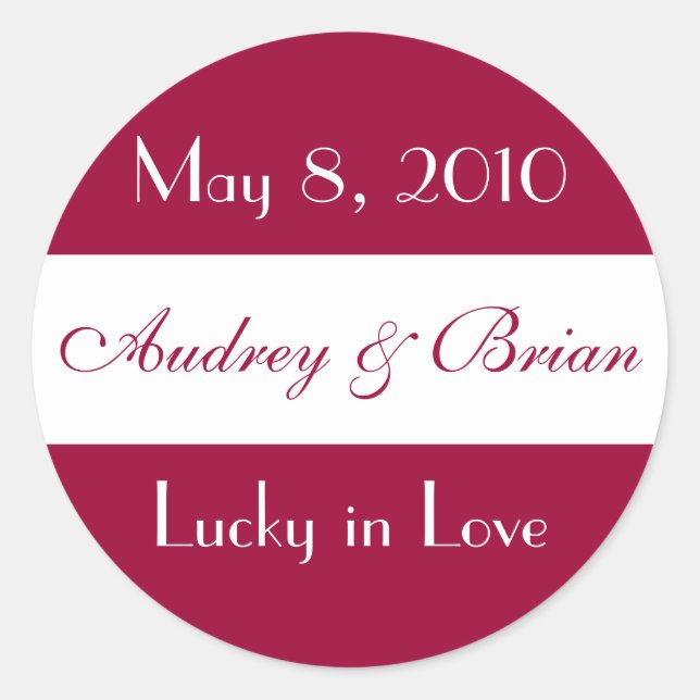 Adesivo "Lucky in Love" Sticker de Casamento (Frente)