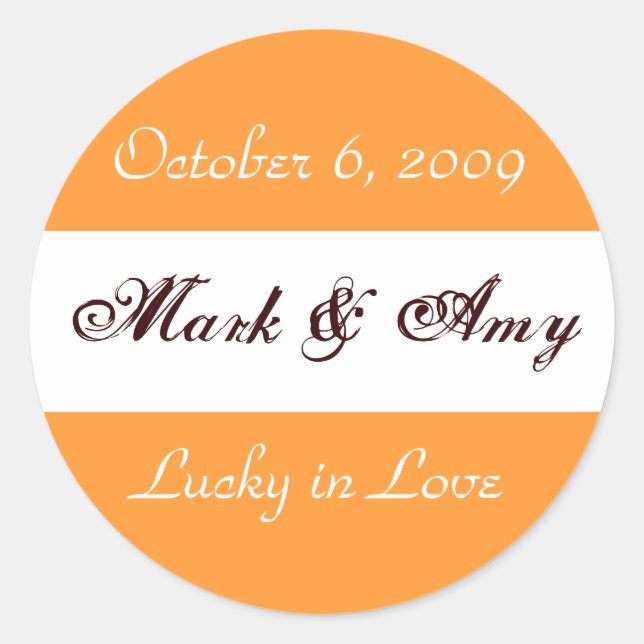 Adesivo "Lucky in Love" Sticker de Casamento (Frente)