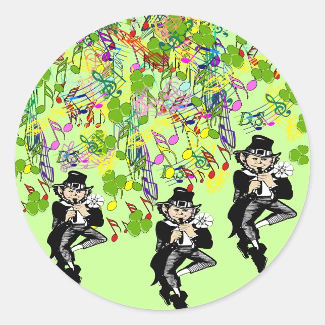 Adesivo Lucky Leprechaun Com Shamrocks (Frente)