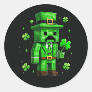 Adesivo Lucky Leprechaun Divertido Jogo de Vídeo do Dia de