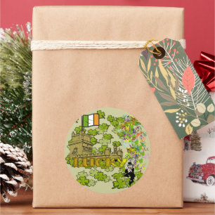 Adesivo Lucky Leprechaun e seu Castelo Irlandês