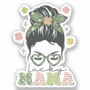 Adesivo Lucky Mama - Messy Bun - Rua de Véu.