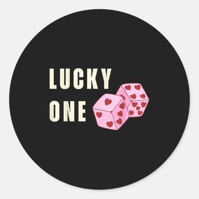 Adesivo Lucky One Heart Dice Couples Matching Valentines D (Frente)