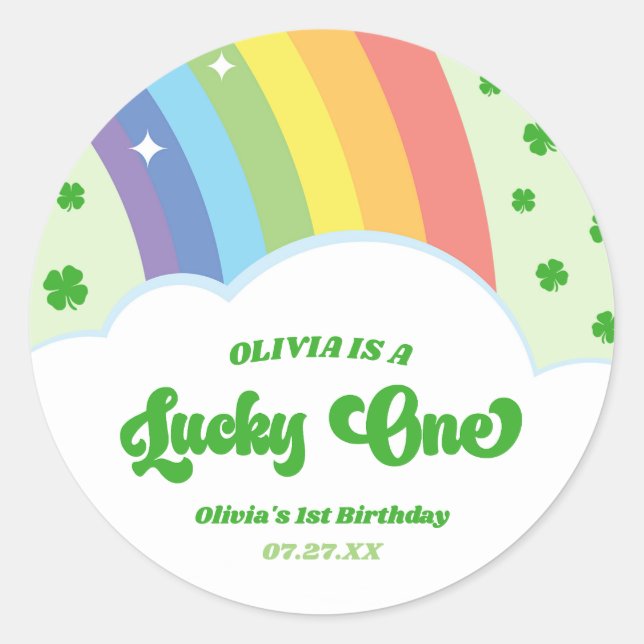 Adesivo Lucky One Sorcky Charm - Festa do primeiro anivers (Frente)